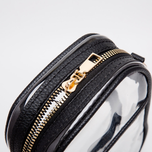 Yellow Transparent Clear Rectangle Bag Purse Shoulder Leather Casual Crossbody - Picture 3 of 5